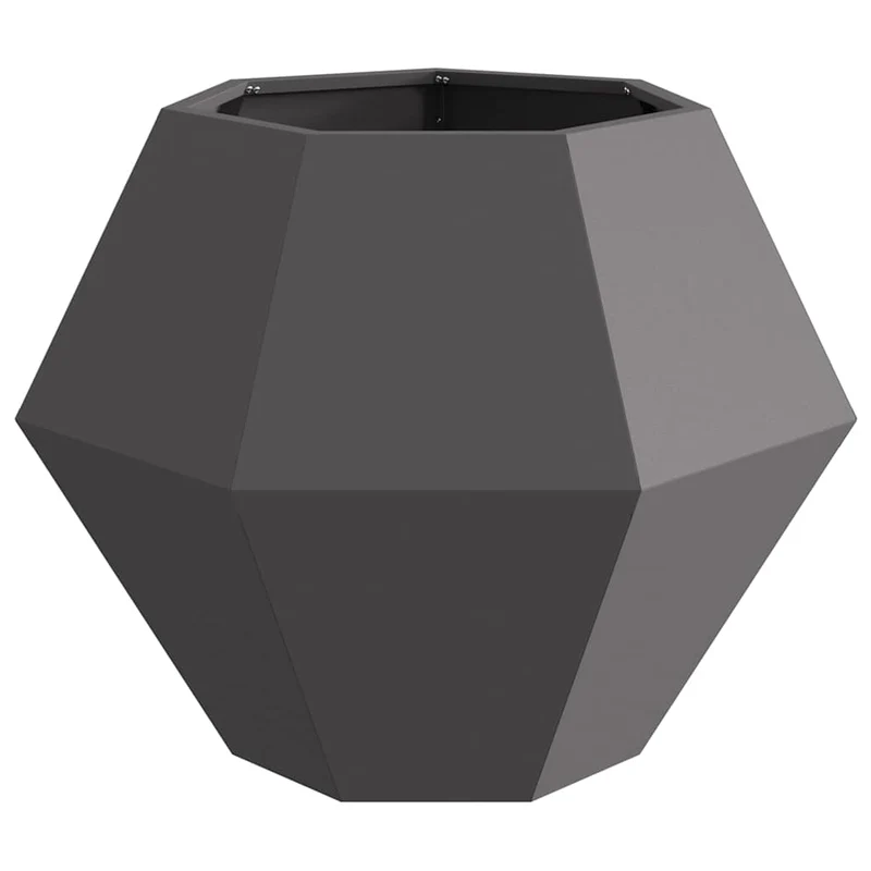 Jardinera 2 Uds. Negro 75 X 75 X 60 Cm Acero