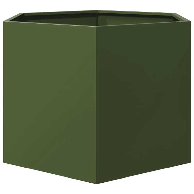 Jardinera Hexagonal De Acero Verde Oliva 69x60x45 Cm
