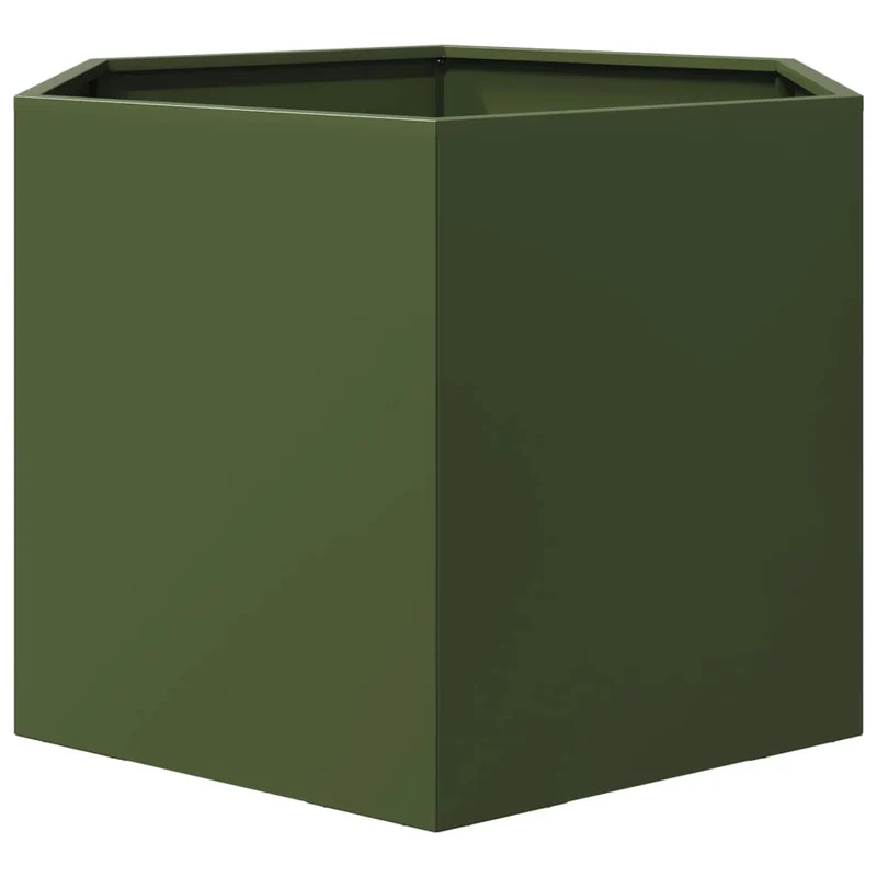 Jardinera Hexagonal De Acero Verde Oliva 69x60x45 Cm