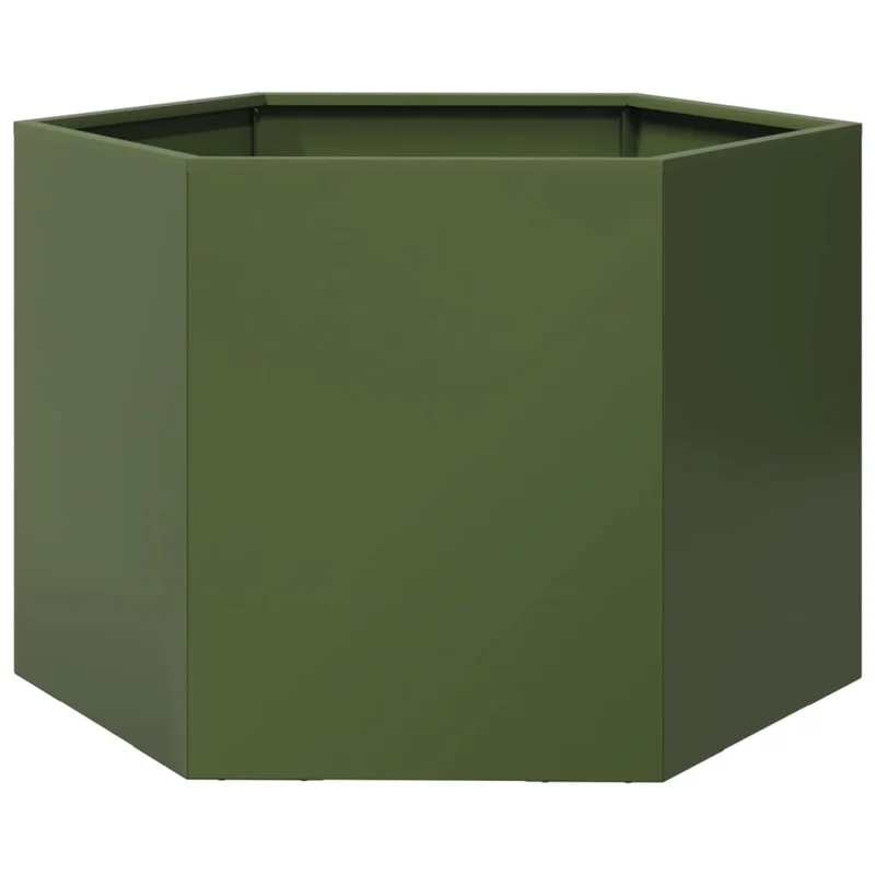 Jardinera Hexagonal De Acero Verde Oliva 69x60x45 Cm