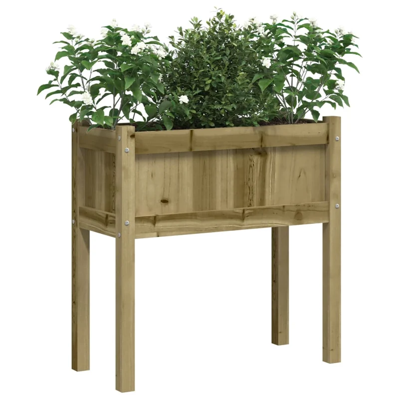 Jardineras Con Patas 2 Uds Madera De Pino Impregnada