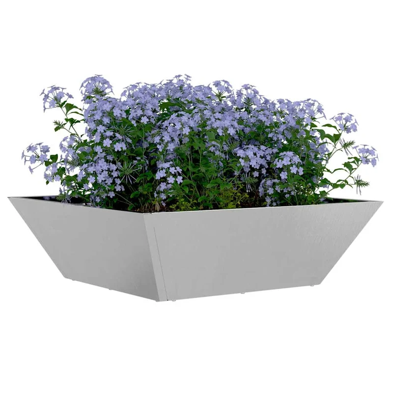 Macetero De Jardín 5 Uds. Plateado 50 X 50 X 15 Cm