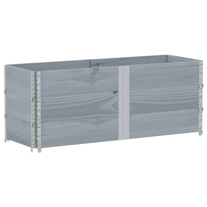 Jardinera De Madera Maciza De Pino Gris 150x50 Cm