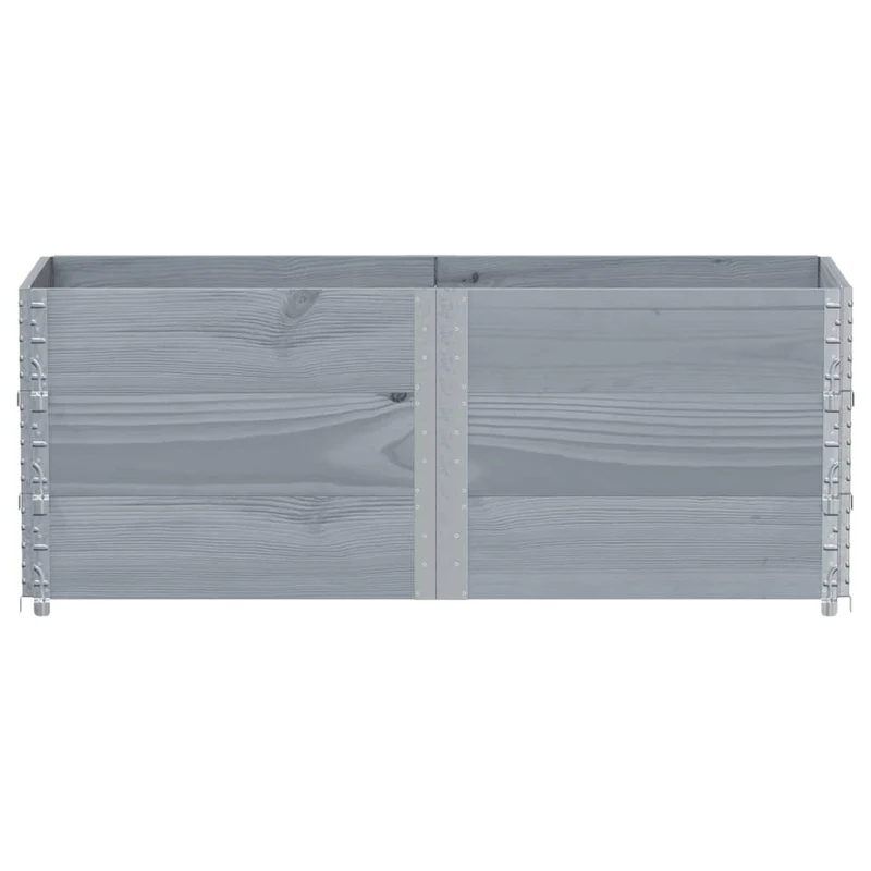 Jardinera De Madera Maciza De Pino Gris 150x50 Cm