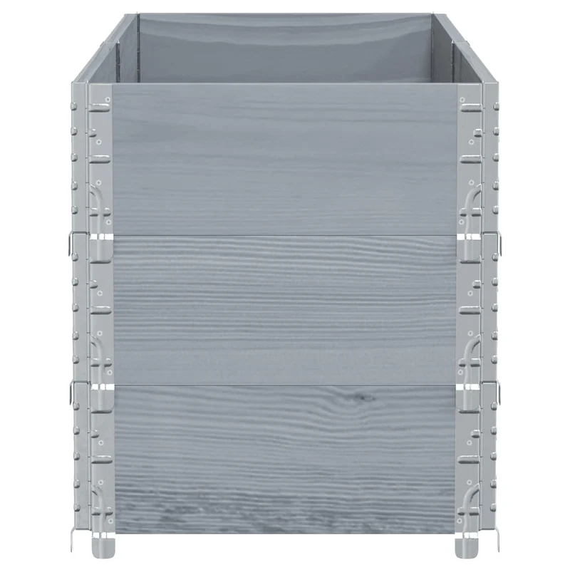 Jardinera De Madera Maciza De Pino Gris 150x50 Cm