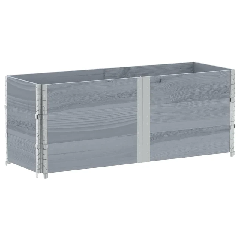 Jardinera De Madera Maciza De Pino Gris 150x50 Cm