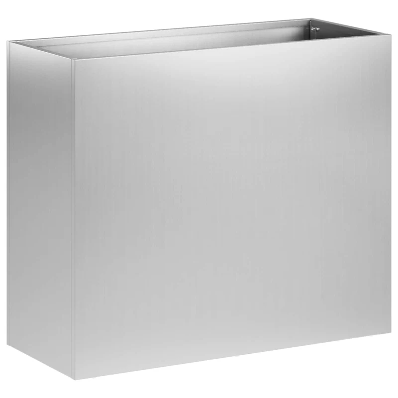 Macetero De Jardín Plateado 50 X 20 X 40 Cm Acero Galvanizado