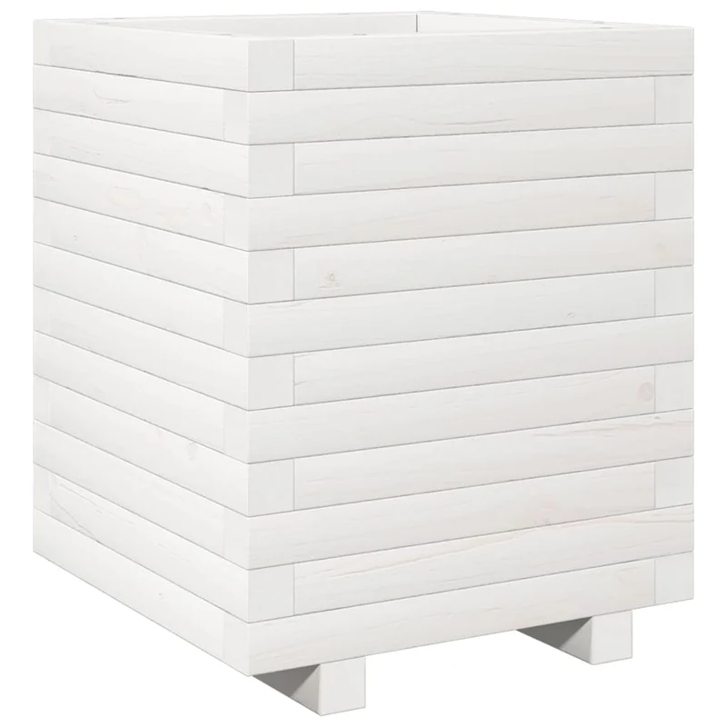 Jardinera Madera Maciza De Pino Blanco 40x40x49,5 Cm