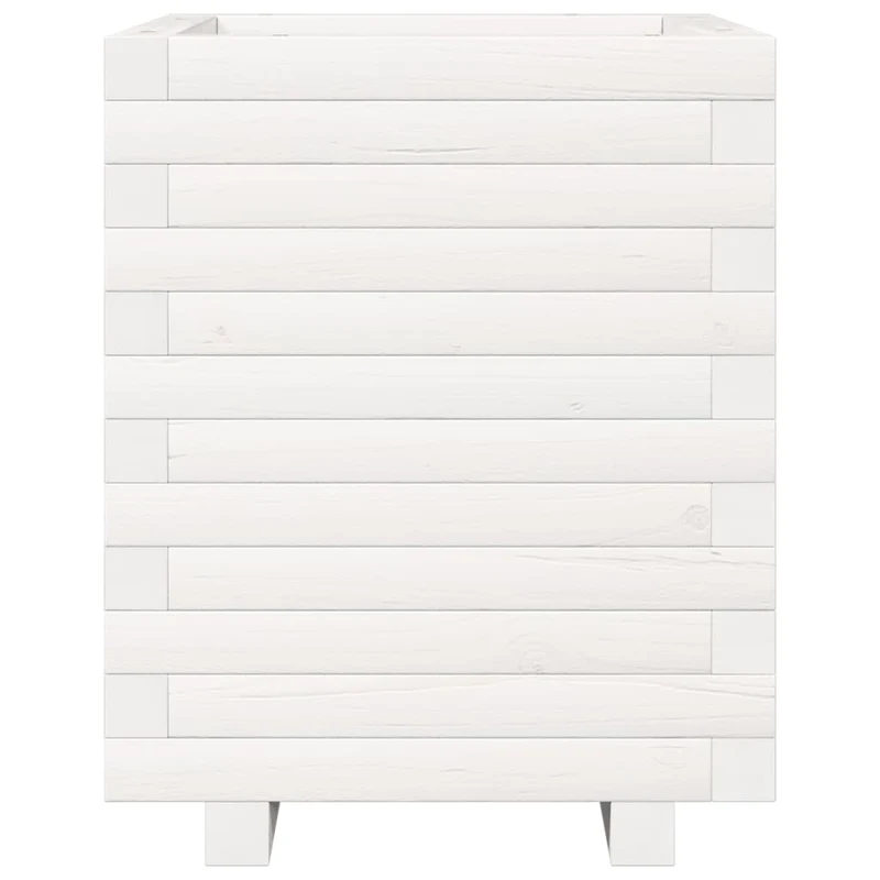 Jardinera Madera Maciza De Pino Blanco 40x40x49,5 Cm