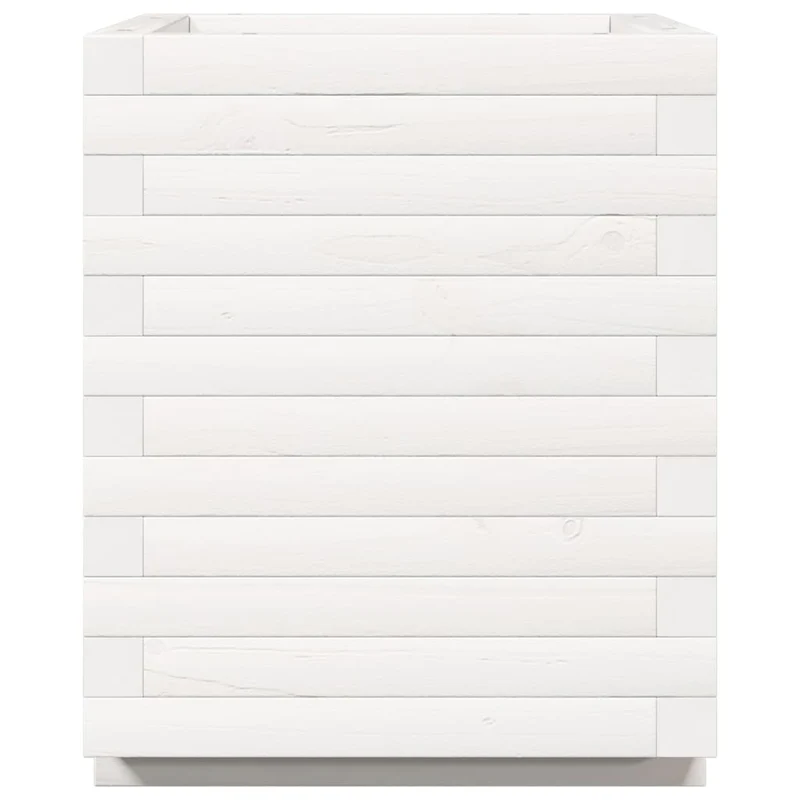 Jardinera Madera Maciza De Pino Blanco 40x40x49,5 Cm
