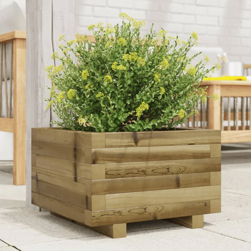 Jardinera Madera De Pino Impregnada 40x40x26,5 Cm