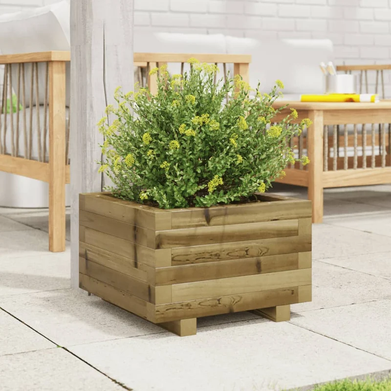 Jardinera Madera De Pino Impregnada 40x40x26,5 Cm