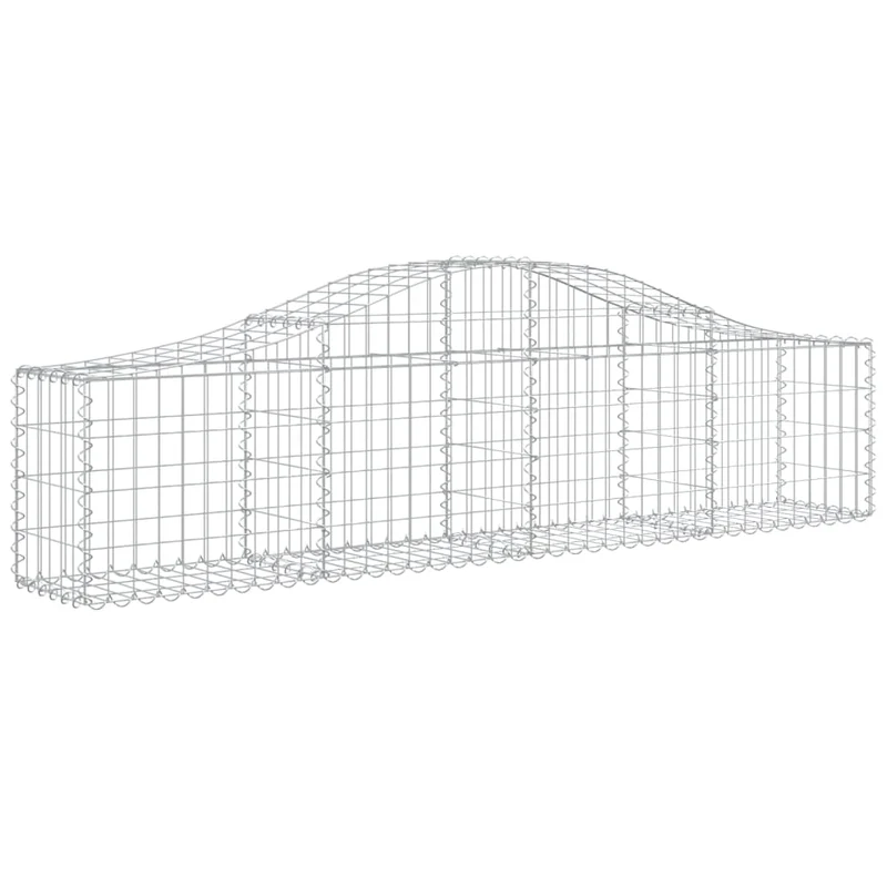 Cestas De Gaviones 13 Uds Forma De Arco Hierro 200x30x40/60 Cm