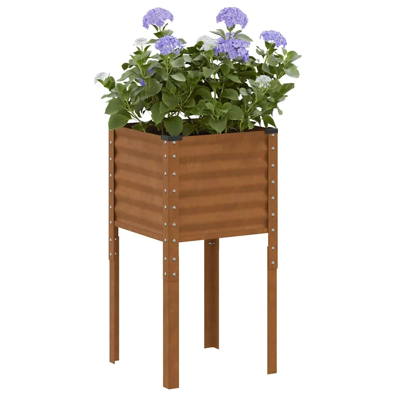 Maceta Para Jardín Oxidado 45 X 45 X 88 Cm Acero Galvanizado