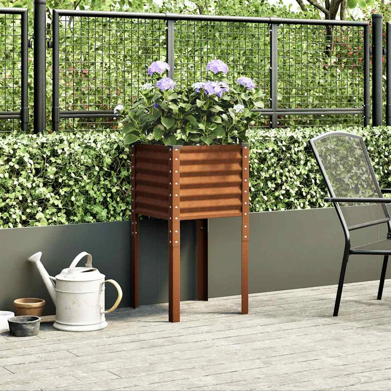 Maceta Para Jardín Oxidado 45 X 45 X 88 Cm Acero Galvanizado