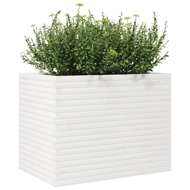 Jardinera Madera Maciza De Pino Blanco 90x60x68,5 Cm