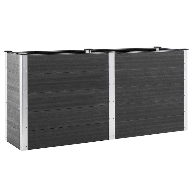 Arriate Elevado De Jardín Wpc Gris 200x50x91 Cm
