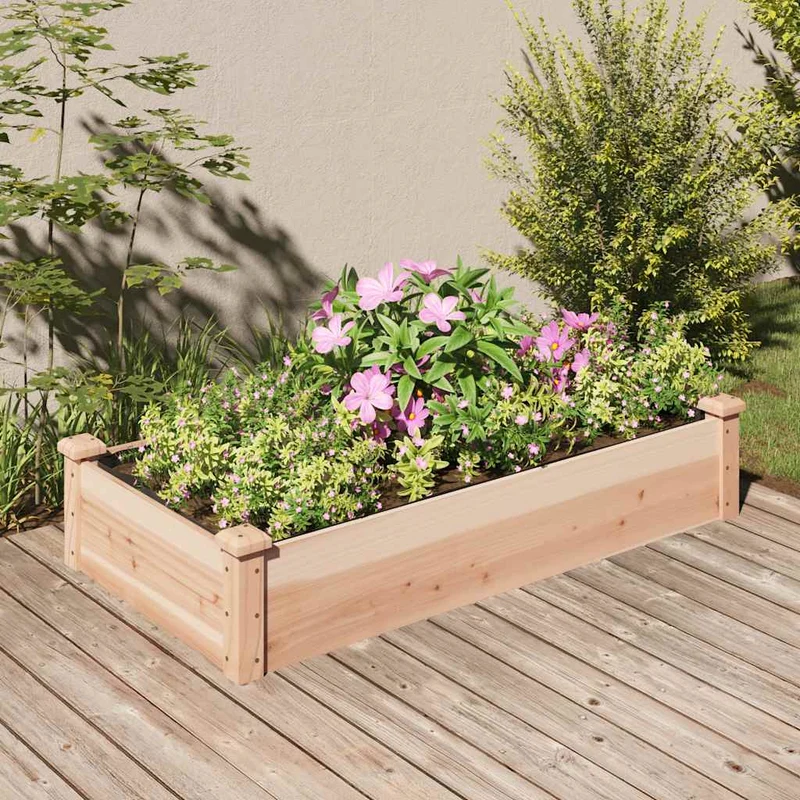 Jardinera Arriate Con Forro Madera Maciza Abeto 120x60x25 Cm