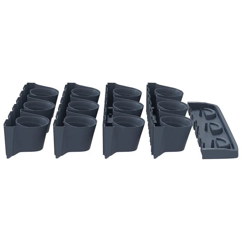 Set De Plantas Jardín Vertical 12 Uds Polipropileno Antracita