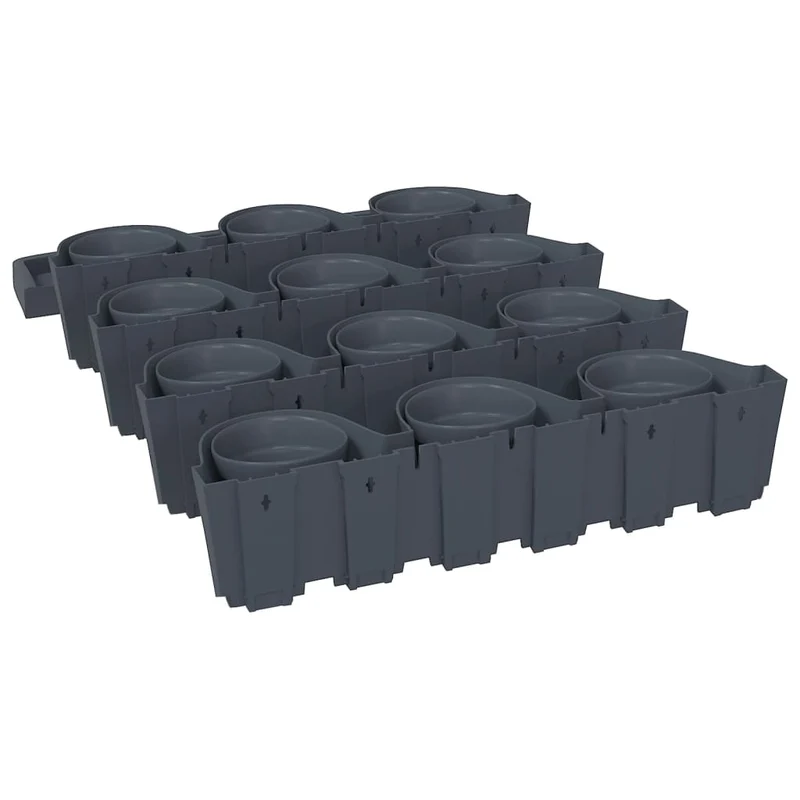 Set De Plantas Jardín Vertical 12 Uds Polipropileno Antracita