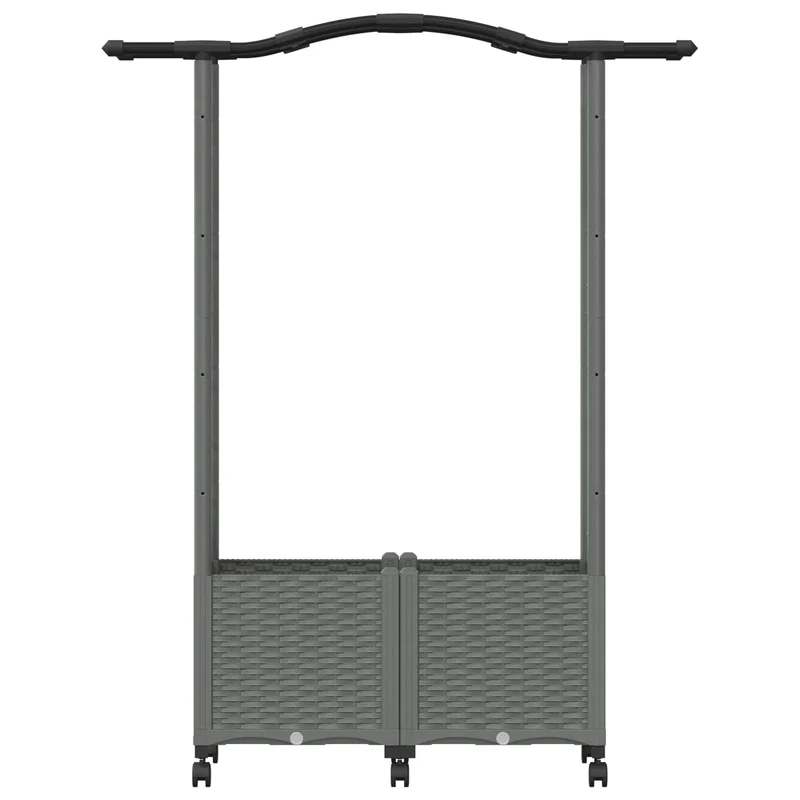 Cama Elevada Con Trellis Y Techo Gris Claro 125 X 40 X 144 Cm
