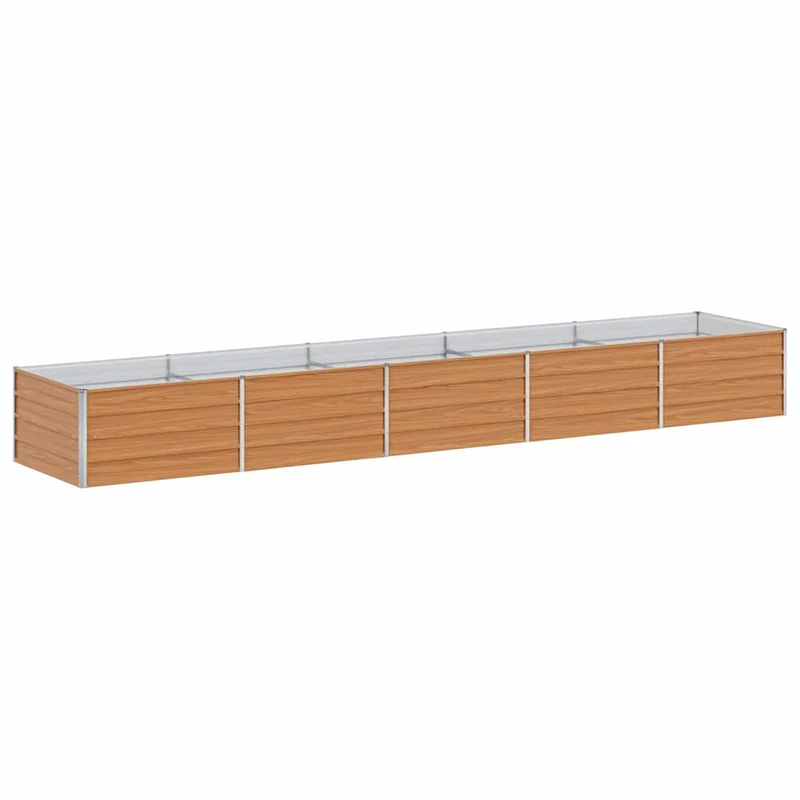 Arriate Elevado Marrón Claro 400 X 80 X 45 Cm Acero Galvanizado