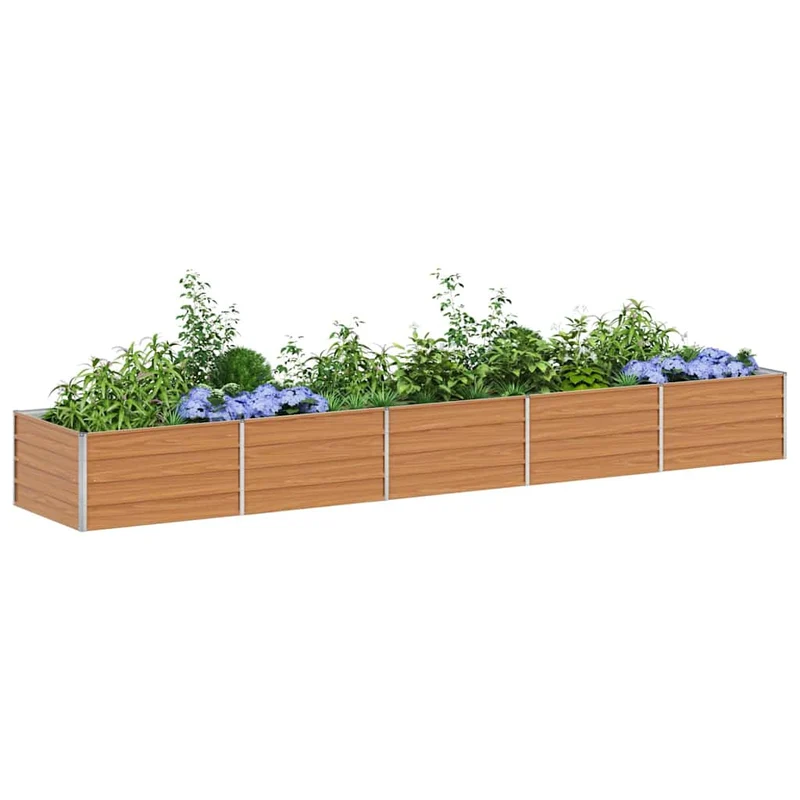 Arriate Elevado Marrón Claro 400 X 80 X 45 Cm Acero Galvanizado