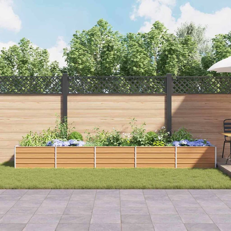 Arriate Elevado Marrón Claro 400 X 80 X 45 Cm Acero Galvanizado