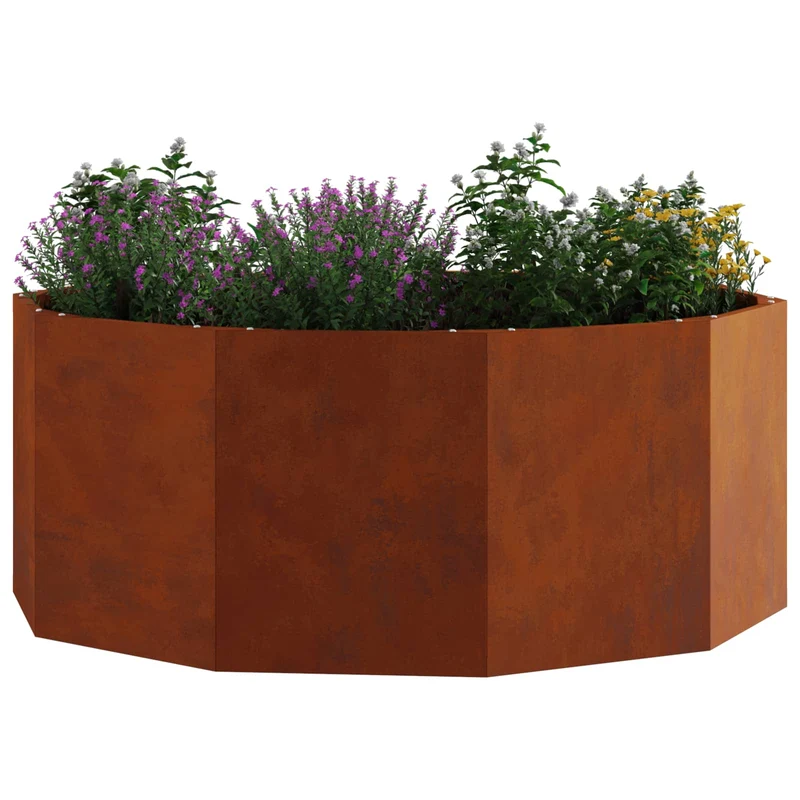 Jardinera Oxidado 90 X 90 X 35 Cm Acero Autopatinable
