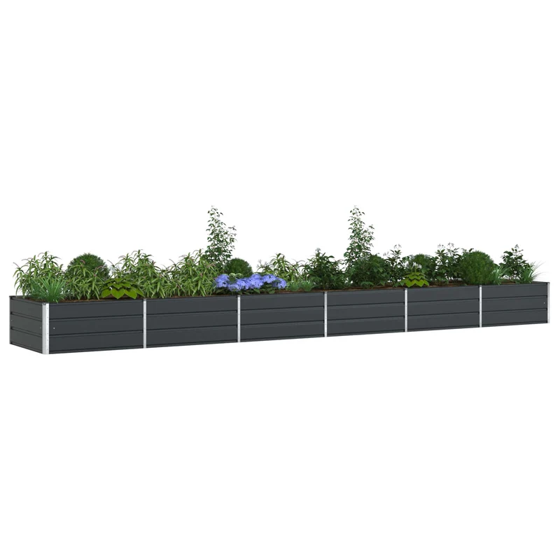 Jardinera Gris Antracita 580 X 100 X 45 Cm Acero Galvanizado