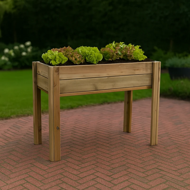 Mesa De Cultivo Nika Madera Rectangular 100x50x74 Cm - Vidahuerto.