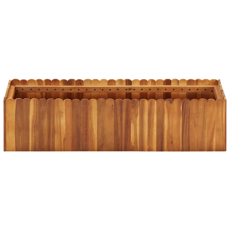 Arriate De Madera Maciza De Acacia 100x30x25 Cm