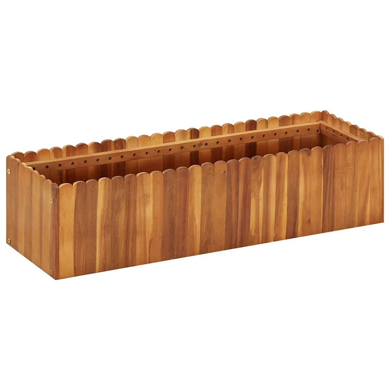 Arriate De Madera Maciza De Acacia 100x30x25 Cm