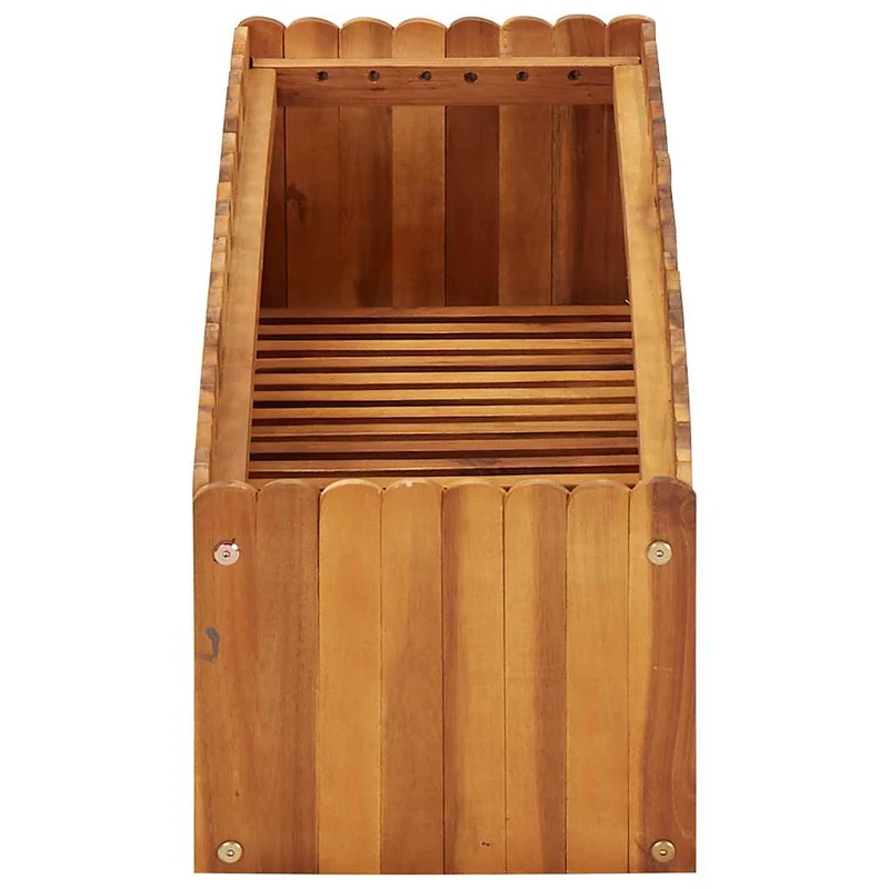 Arriate De Madera Maciza De Acacia 100x30x25 Cm