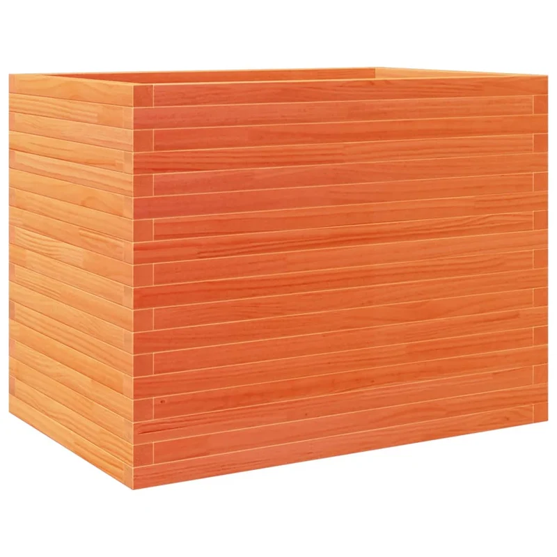 Jardinera Madera Maciza De Pino Marrón Cera 90x60x68,5 Cm