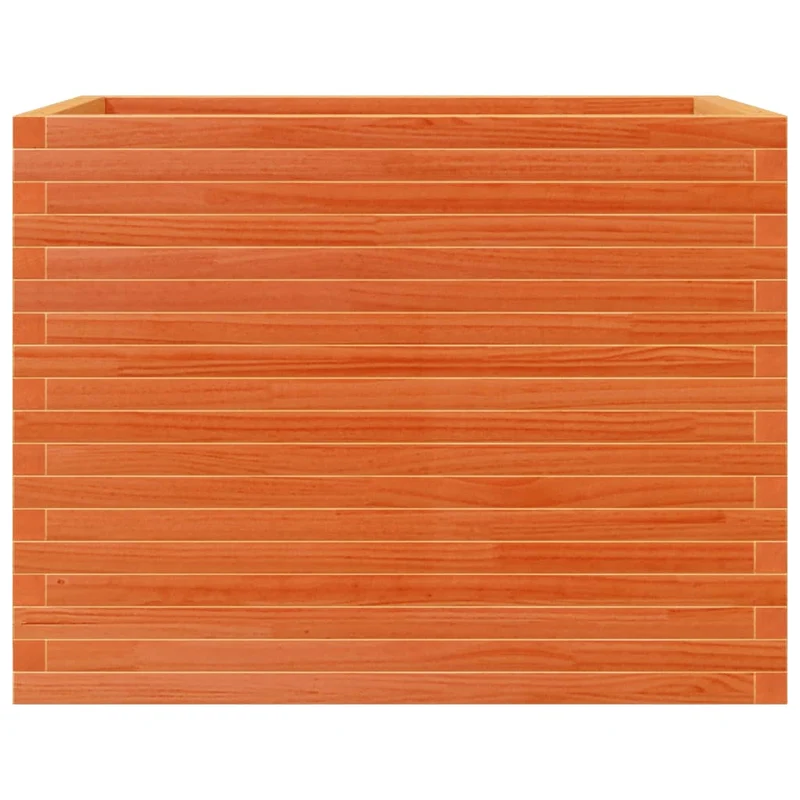 Jardinera Madera Maciza De Pino Marrón Cera 90x60x68,5 Cm