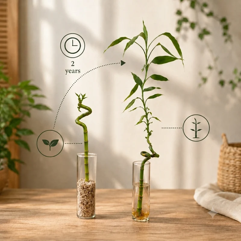 Lucky Bamboo Set De 6 - Dracaena Sanderiana - 40-45 Cm - Planta De Interior