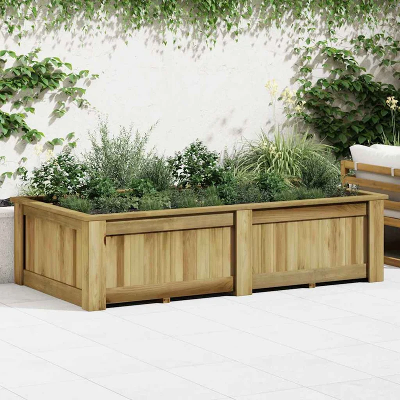 Arriate De Madera De Pino Impregnada 196x100x50 Cm