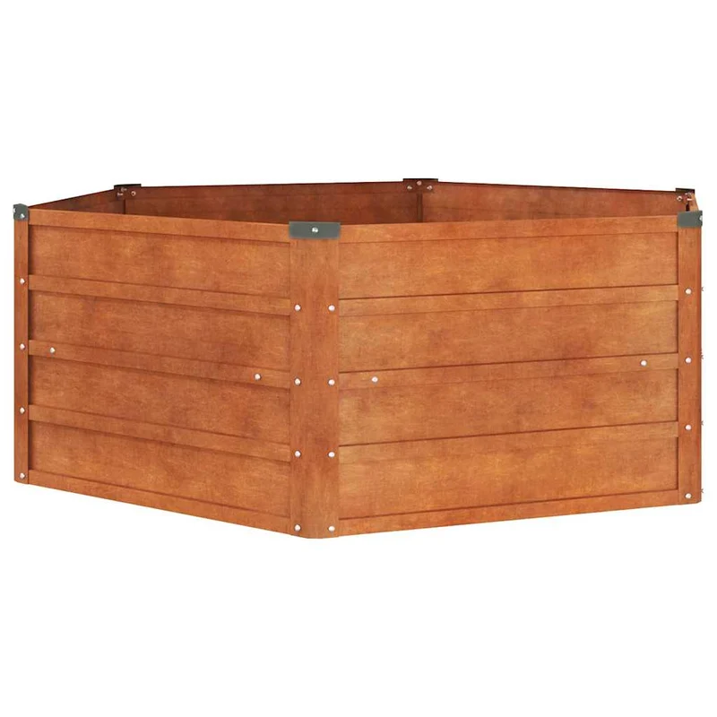 Arriate Oxidado De Acero Corten 129x129x45 Cm