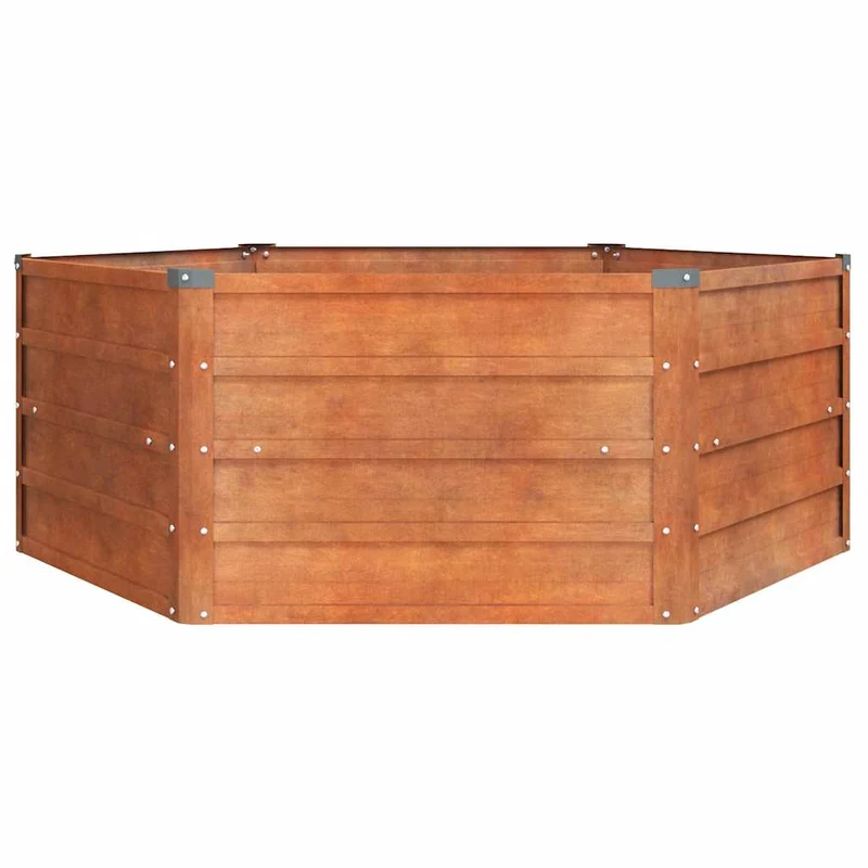Arriate Oxidado De Acero Corten 129x129x45 Cm