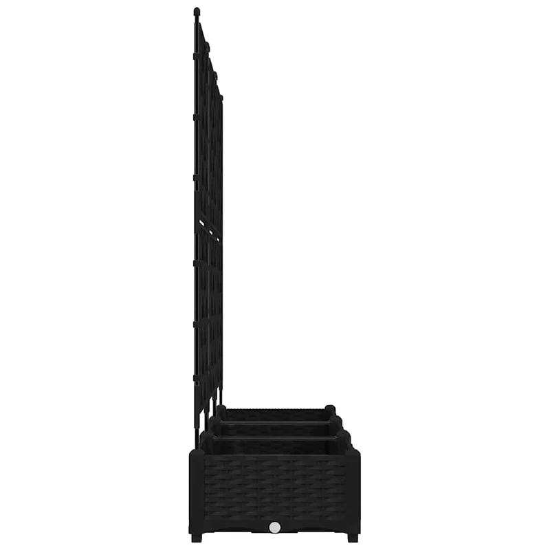 Macetero De Jardín 3 Uds. Negro 120 X 40 X 125,5 Cm Pp