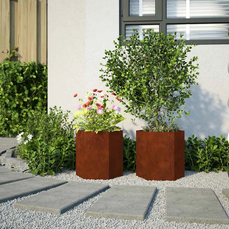 Jardineras Hexagonales 46x40x45 Cm Acero Desgastado