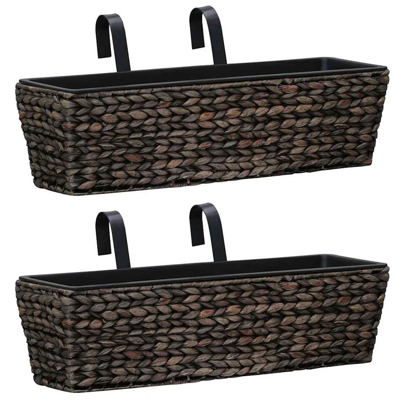 Conjunto De Jardineras 2 Unidades Jacinto De Agua Marrón