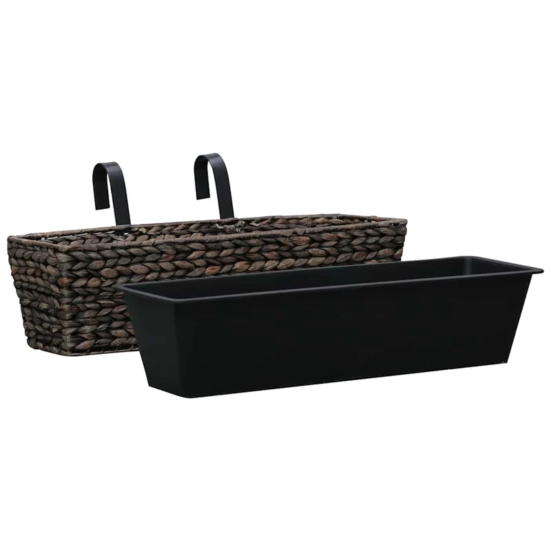 Conjunto De Jardineras 2 Unidades Jacinto De Agua Marrón