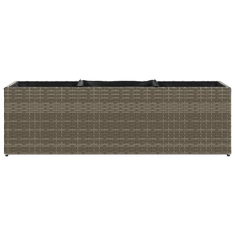 Jardinera Con 3 Maceteros Ratán Sintético Gris 105x30x32 Cm