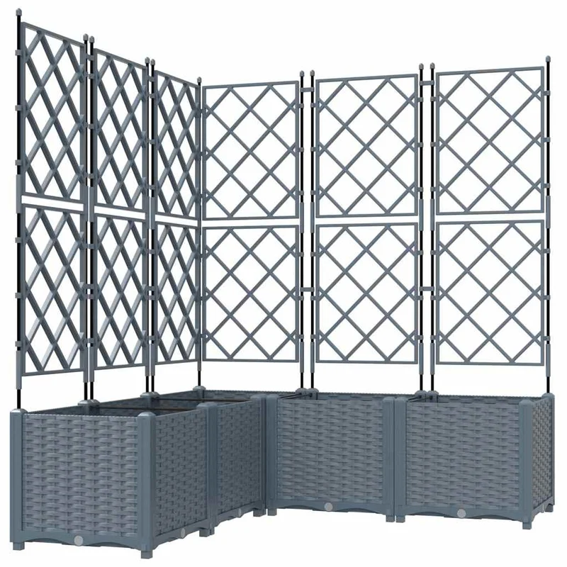 Macetero De Jardín 5 Uds. Gris Claro 120 X 120 X 143 Cm Pp
