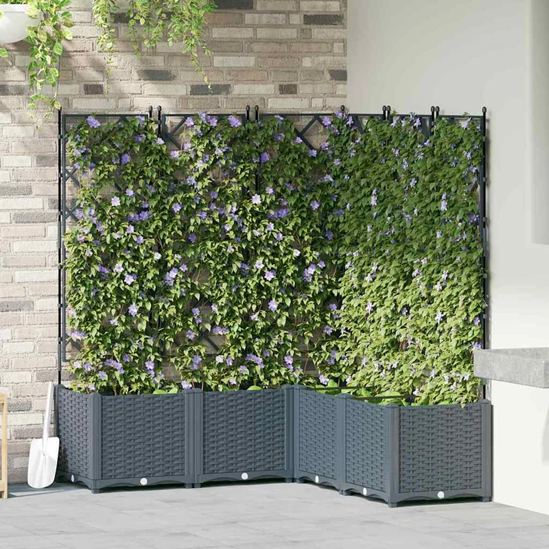 Macetero De Jardín 5 Uds. Gris Claro 120 X 120 X 143 Cm Pp