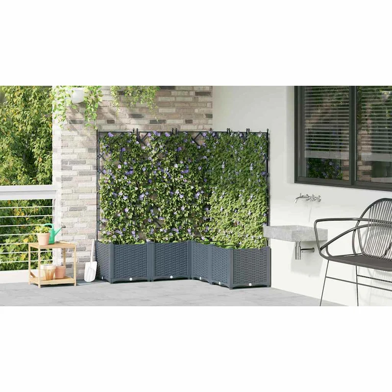 Macetero De Jardín 5 Uds. Gris Claro 120 X 120 X 143 Cm Pp