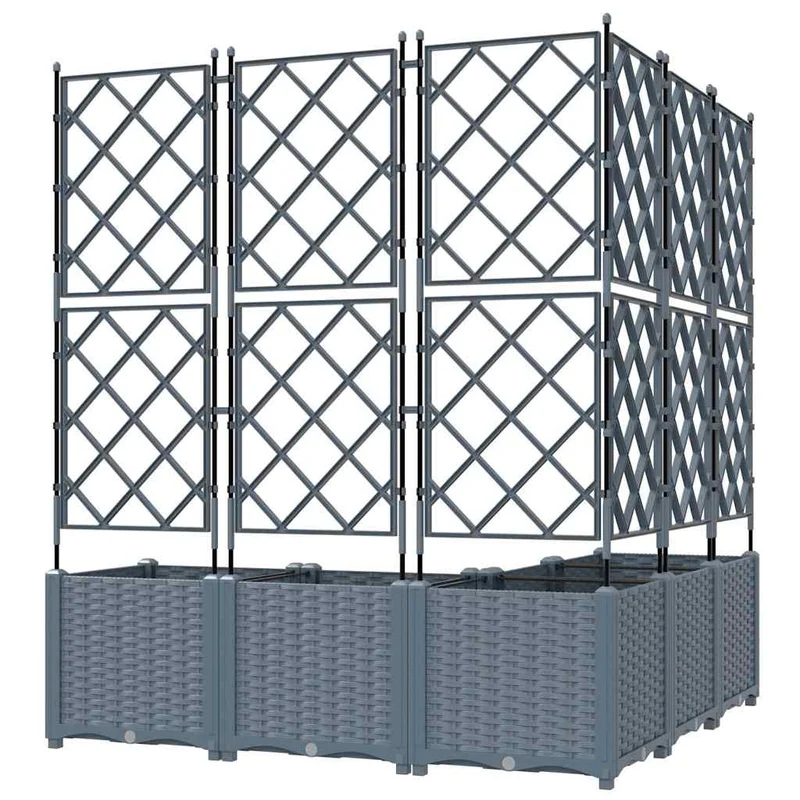 Macetero De Jardín 5 Uds. Gris Claro 120 X 120 X 143 Cm Pp