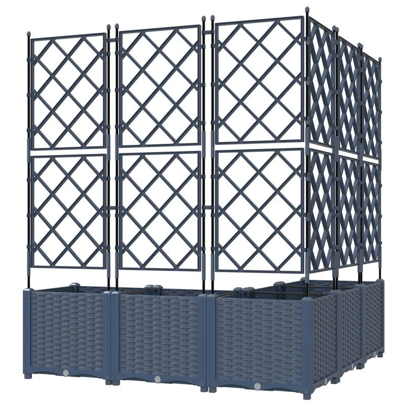 Macetero De Jardín 5 Uds. Gris 120 X 120 X 143 Cm Pp